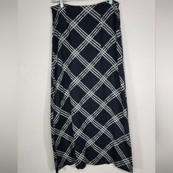 Express Vintage Rayon USA Maxi Skirt Back Slit Acubi Dark Academia Preppy - Picture 1 of 5